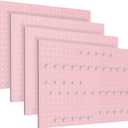 Peg Board, 4 Pack Metal Pegboard Panels Pink Pegboards Wall Organizer with Frame Large Heavy Duty Peg Board with Hooks for Walls Home, Garage Tool Storage, Office, Craft Room, Kitchen 24”×16”
