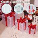 Vanleonet Set of 3 Christmas Lighted Gift Boxes, Christmas Decorations Indoor Outdoor 50 LED Transparent Lighted Boxes for Christmas Tree Decorations