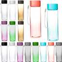 16 Pcs 17 oz Plastic Water Bottle Bulk Leak-Proof Portable reusable Square Drink Water Bottles with Handle Strap for Sports Travel Hiking Camping Climbing Gym Outdoor Indoor Activities (Color Set 1)