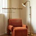 VONLUCE Floor Lamp for Living Room, 65" Industrial Brass Floor Lamp Adjustable Height & Head Vintage Metal Standing Reading Pole Lamp for Bedroom, Office, Farmhouse