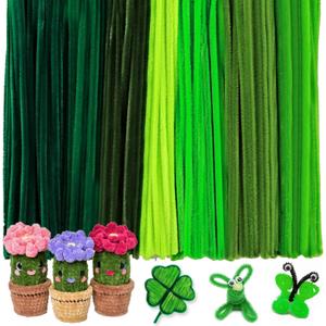 Yalumo Pipe Cleaners Craft Supplies, Green Pipe Cleaners Bulk, 360 Pieces 12 Inch Fuzzy Chenille Stems Sticks Set for Creative Fun Stuff Decorations Projects, Arts and Crafts for Kids and Adults