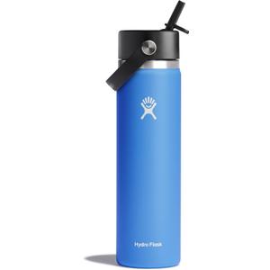 Hydro Flask Water Bottle - Insulated Stainless Steel - Wide Straw Lid, Non Spill, Leakproof in 24 Oz Aloe Green (Cascade)