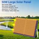 50W Solar Pond Filter Pump 580 GPH for Pond up to 2000 Gallons | All-in-One Solar Pond Filter Fountain with 3 Spray Patterns, 3-Layer Filtration for Outdoor Garden Ponds, Fish Tank, S300 