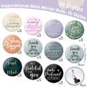Thyle 50 Pcs Inspirational Compact Mirror Bulk Employee Appreciation Gift 2.76'' Round Portable Pocket Hand Mirror Thank You Gift for Women Group Social Worker Nurse Volunteer (Classic Color)