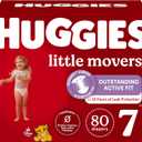 Huggies Size 7 Diapers, Little Movers Baby Diapers, Size 7 (41+ lbs), 80 Count (2 packs of 40)