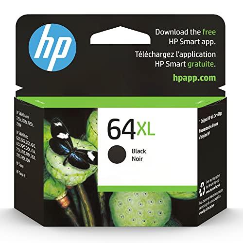 HP 64XL Black High-Yield Ink Cartridge Printers | Works with Printer Series: Envy Inspire 7950e; Envy Photo 6200, 7100, 7800; Tango | Eligible for Instant Ink | N9J92AN, CH561W HP61