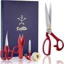 Sewing Scissors Professional 10 inch Heavy Duty Fabric Shears for Tailoring Leather Cloth Red Industrial Strength High Carbon Steel Tailor Shears for Home Office Dressmakers (Large)