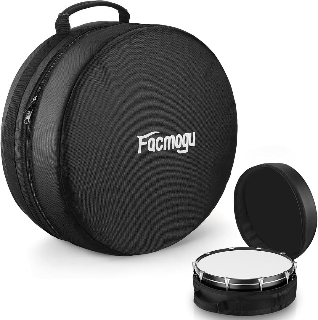 Facmogu 14"x5.5"/14"x6.5" Snare Drum Case, Thick Foam Padded Drums Bag w/Heavy-Duty 610D Oxford, Reinforced Handle, Lightweight Travel Case, Drums Case Drum Head Storage Bag for Snare Cymbal Storage