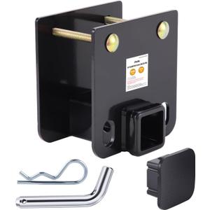 Ohuhu RV Bumper Hitch 2" Receiver Adapter with Hitch Pin & Hitch Cover, Openning 3500 LBS Capacity Fits 4" x 4" Bumper Trailer Towing Cargo Carrier Bike Racks