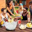 Large Plastic Ice Bucket for Parties 7.5L/8 Quarts, Beverage Tub with Scoop