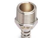LTWFITTING LF Brass Barbed Fitting Coupler/Connector 5/16" Hose Barb x 3/8" Male NPT Fuel Gas Water (Pack of 5)
