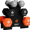 SQUATZ Dumbbell Weights Set with Stand (Tricolor)