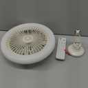 Socket Fan Light with Remote Control, 3 Colors 3000K-6500K Dimmable LED Light Bulb Fan Screw in Ceiling Fan for Bedroom, Kitchen, Storage Room, Closet, Wireless Small Ceiling Fans with Lights - White