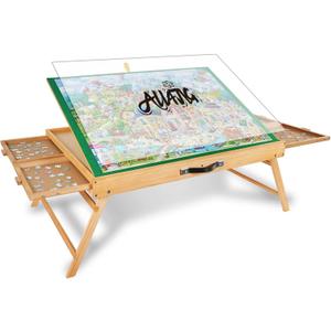 ALL4JIG 2000PCS Portable Puzzle Table with Legs, Adjustable Jigsaw Wooden Puzzle Board with 4 Drawers & Cover Birthday Gift for mom, 3-Tilting-Angle Jigsaw Puzzle Table for Adults
