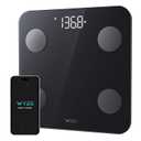 Wyze Scale S, Scale for Body Weight, Digital Bathroom Scale for Body Fat, BMI, Muscle, Heart Rate, Body Composition Analyzer with App, Batteries Included, Bluetooth, 400 lb, Black