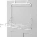 Whitmor Over The Door Folding Drying Rack, Space Saving Clothes Drying Rack with Hooks, Heavy Duty Foldable Laundry Rack, Rust Resistant Steel Hanging Drying Rack for Most Doors