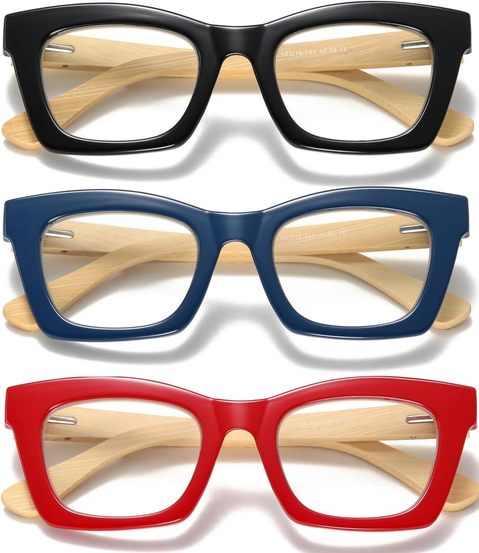 Hubeye Square Reading Glasses for Women Men Blue Light Blocking Computer Fashion Style Readers with Spring Hinge
