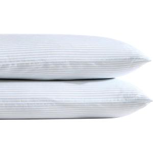 Laura Ashley Home - Standard Pillowcase Set, Breathable Percale Cotton Bedding, Crisp & Cool Home Decor (Ramona Blue, 2 Piece) (USHSHC1226257)