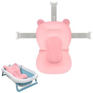 Colorlife Baby Bath Seat Support Net Infant Bathing Seat Support Mat, Comfortable Adjustable Non-Slip Three-Pointed Baby Shower Net Bathtub Sit Up Mesh for Newborn 0-12 Months-Pink(No Bathtub)