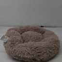 Bedsure Calming Dog Bed for Small Dogs - Donut Washable Small Puppy Bed, 23 inches Anti-Slip Round Fluffy Plush Faux Fur Large Cat Bed, Fits up to 25 lbs Pets, Camel