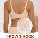 Womens Wireless Bras Push Up Bralette Supportive Everyday Bras Seamless Full Coverage Comfort T-Shirt Bra (Large, Beige)