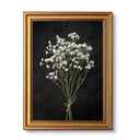 VIYYIEA Vintage Gold Framed Wall Art, Retro Dark Dried Wildflower Canvas, Aesthetic Classic Botanical Baby Breath Bouquet art, Victorian Wall Decor for Gallery Living Room Bathroom, 12x16inch