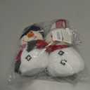 1 Pair Christmas Snowman 2025 Indoor Decorations, Xmas Animated Plush-Knit Collectible Plush Doll, Adjustable Red Bowler Pointed Hat, Home Holiday Ornaments 2 pcs 9.4 inch