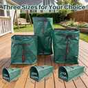 2-Pack 72-Gallon Reusable Yard Waste Bags with Gloves Heavy-Duty Dustpan-Style Lawn & Garden Bags with Handles, Foldable, Standable Leaf Collector for Leaves, Grass, Branches, and Outdoor Debris