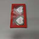 Klikel Christmas Photo Ornament - Silver Heart Photo Frame - 2 Pc Picture Ornament for Tree - Red and Green Frame with Gift Box