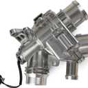 Upgrade Aluminum Engine Thermostat Housing Compatible with 2013-2020 Land Rover LR4 Discovery Range Rover Sport Velar Jaguar F-Type F-Pace XF XJ Replace LR117568 AJ813902 AJ814048