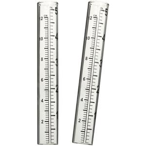 5" Capacity Rain Gauge Glass Replacement Tube for Yard Garden Outdoor (Set of 2) (Clear)
