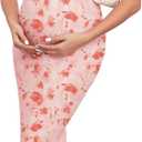 AISWI Maternity Mesh Dress Ruched Side Round Neck Pregnancy Dresses Baby Shower Wedding Guest Cocktail Party