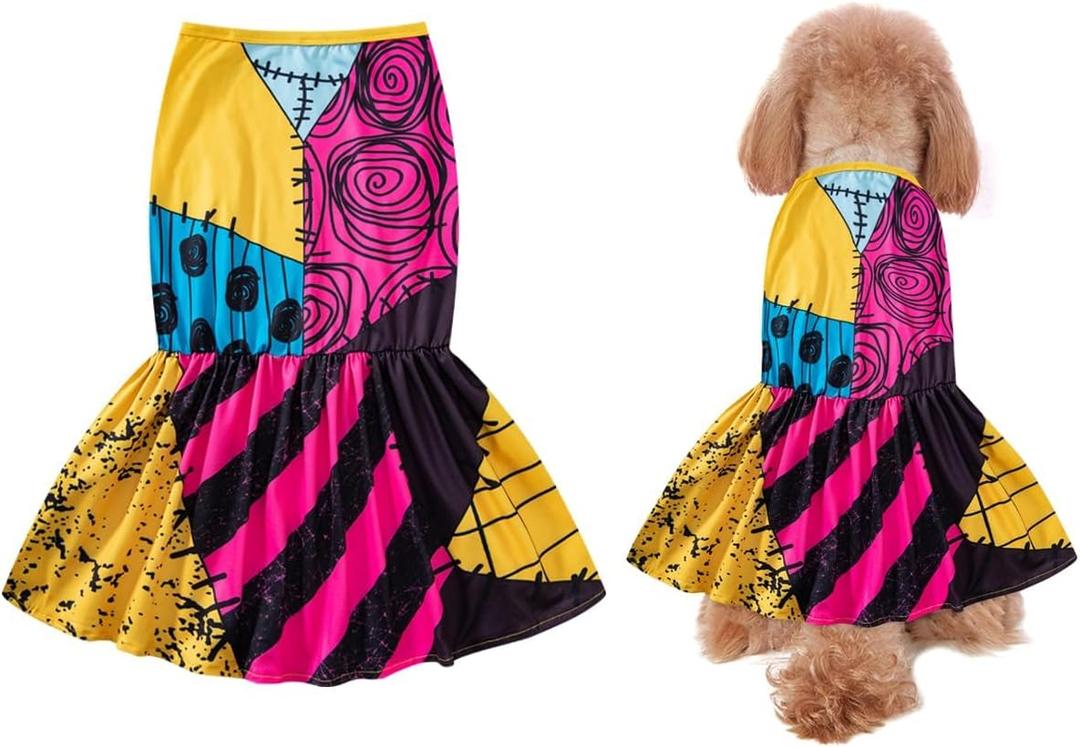 Dog Halloween Nightmare Before Christmas Costume for Medium Large Dogs Pets (Large) (Multicolored)