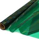 CMFYHM Iridescent Green Cellophane Wrap Roll I 34 In Wide X 50 Ft Long I Colorful Cello Perfect For Baskets,Gifts, Treats,Birthday Holiday Wedding Floral, Party Arts Crafts Decoration (Green)