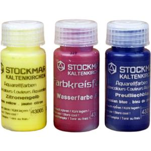 Stockmar Watercolor Paint Set - Includes Carmine Red, Lemon Yellow, Ultramarine Blue- Washable Paint for Kids, Students, & Artists (3 Bottles, 20 mL)