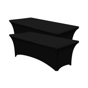 Utopia Kitchen Spandex Tablecloth 2 Pack [8FT, Black] Tight, Fitted, Washable and Wrinkle Resistant Stretch Table Cloth Rectangle Cover for Trade Show, Weddings & Parties [96Lx30Wx30H Inch]