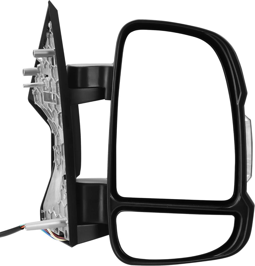 AUTOSAVER88 Right Passenger Side Mirror Door Mirror Compatible with 2014 2015 2016 2017 Ram Promaster 1500 2500 3500, Power Heated Manual Folding LED Turn Signal Light With Temperature Sensor Black