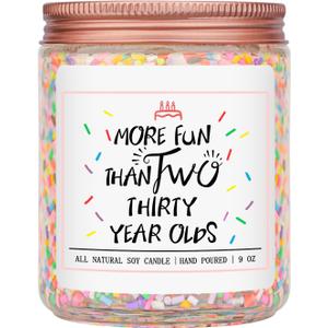 Homsolver 60th Birthday Gifts for Women, Best Ideas Birthday Decorations Candle Gift for Mom, Friends, Wife, Sister, Grandma, Vanilla Cream Scent Handmade Aromatherapy Candles