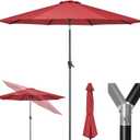 Tempera Patio Market Outdoor Table Umbrella with Push Button Tilt and Crank, Large Sun Umbrella with Sturdy Pole & Fade Resistant Canopy, Easy to Set