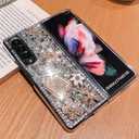 for Samsung Galaxy Z Fold 7 Case Bling Diamond Glitter Girly Design,Luxury 3D Handmade Sparkle Rhinestone Flowers Crystal Diamond Bling Glitter Hard PC Case for Galaxy Z Fold 7