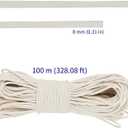 SOUJAP 328 Feet 5/16 Inch Cotton Rope, White Cotton Sash Cord, 8mm Thick Cotton Clothesline Rope for DIY, Decoration, Tie Down