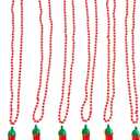 14 Pcs Chili Pepper Bead Mexico Fiesta Red Pepper Party Gift Beads Chili Themed Party Decorations Mardi Gras Beads Party Supplies