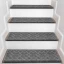 Bullnose Carpet Stair Treads, Stairs Carpet Non Slip 7 Pack, Stair Step Rugs 30"x9.5"x1.2", Soft, Reusable, Peel and Stick Stair Treads for Wooden Steps Indoor (Grey, Diamond Pattern)