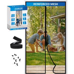 Magnetic Screen Door Polyethylene Terephthalate Mesh Greater Than Fiberglass and Polyester Self-Closing, Easy Install Fit Door Size 30"x78"(Screen:33"x80")