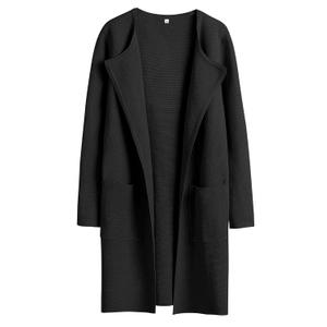 ANRABESS Womens Cardigan Sweater Open Front Knit Long Coatigan Dressy Casual Jacket Coat 2025 Fall Outfits Classy Clothes (X-Large, Black)