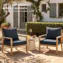 24 x 24 Deep Seat Outdoor Chair Cushions Set of 2, 36D Foam, Slate Blue