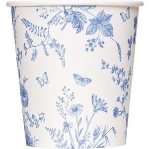 Crisky 5oz Paper Cups Dixie Cup[100 Pack], Disposable Bathroom Cups, Elegant Blue Floral Small Mouthwash Cup, Hot/Cold Beverage Coffee, Dessert for Birthday Parties, Home-use, Picnics, Ceremonies