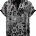 JOTOOK Mens Hawaiian Shirt Short Sleeve Button Down Tropical Shirts Casual Floral Summer Beach Shirt XL