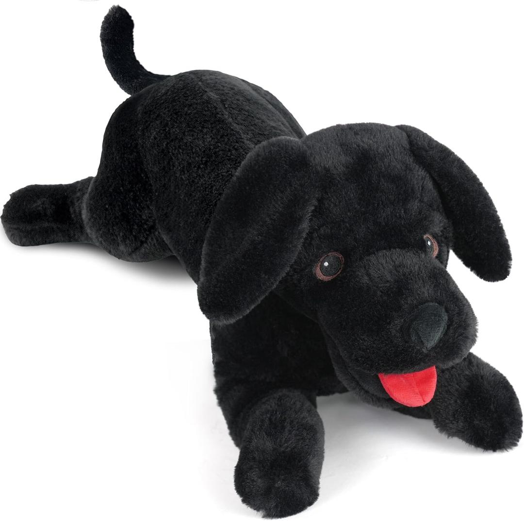 LotFancy Dog Stuffed Animal, 26 inch Black Lab Plush Dog, Realistic Stuffed Dog, Puppy Plush Toy for Kids