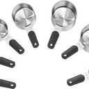 Magnetic Handles 7 Piece Stainless Steel Measuring Cups, Black, Kitchen Gadgets for Measure Liquid and Dry Ingredients, Cooking & Baking